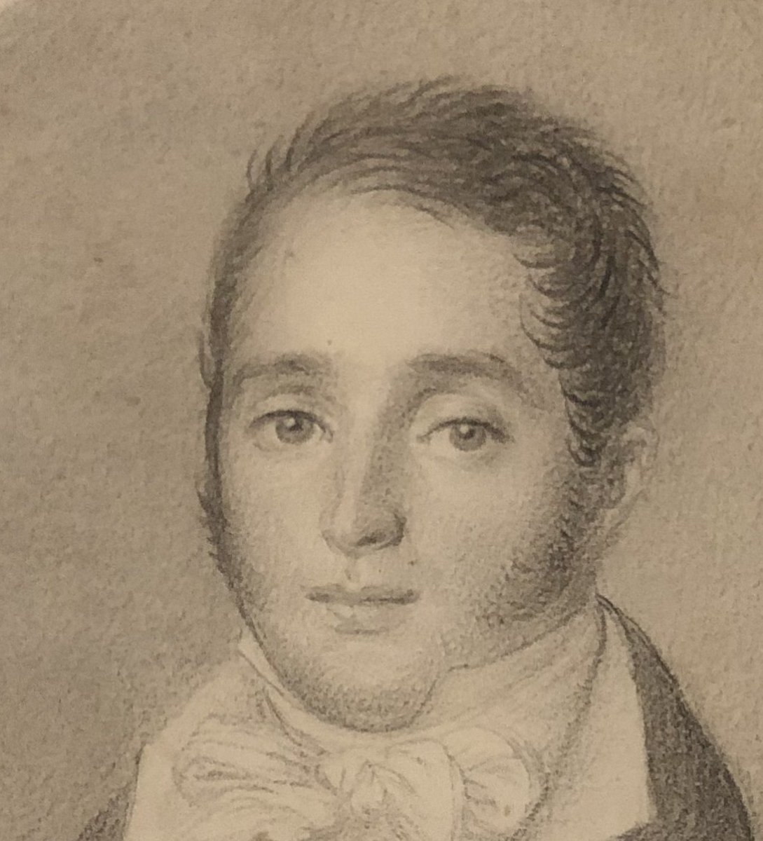 Portrait d’un jeune homme exécuté au crayon sur papier par Francisco Enríquez, Granada, 1815.-photo-3