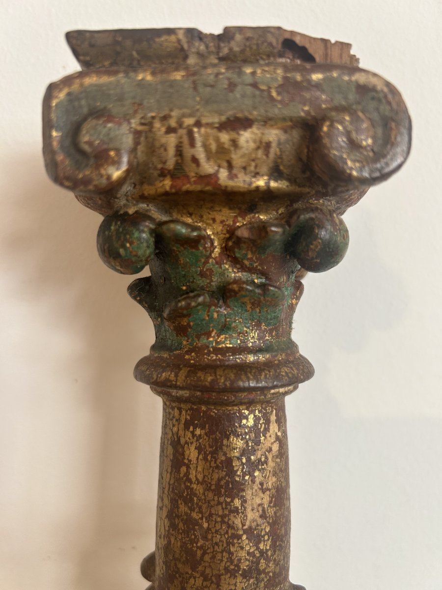 A Group Of Four Columns, A Spanish Work From The Second Half Of The 16th Century.-photo-3