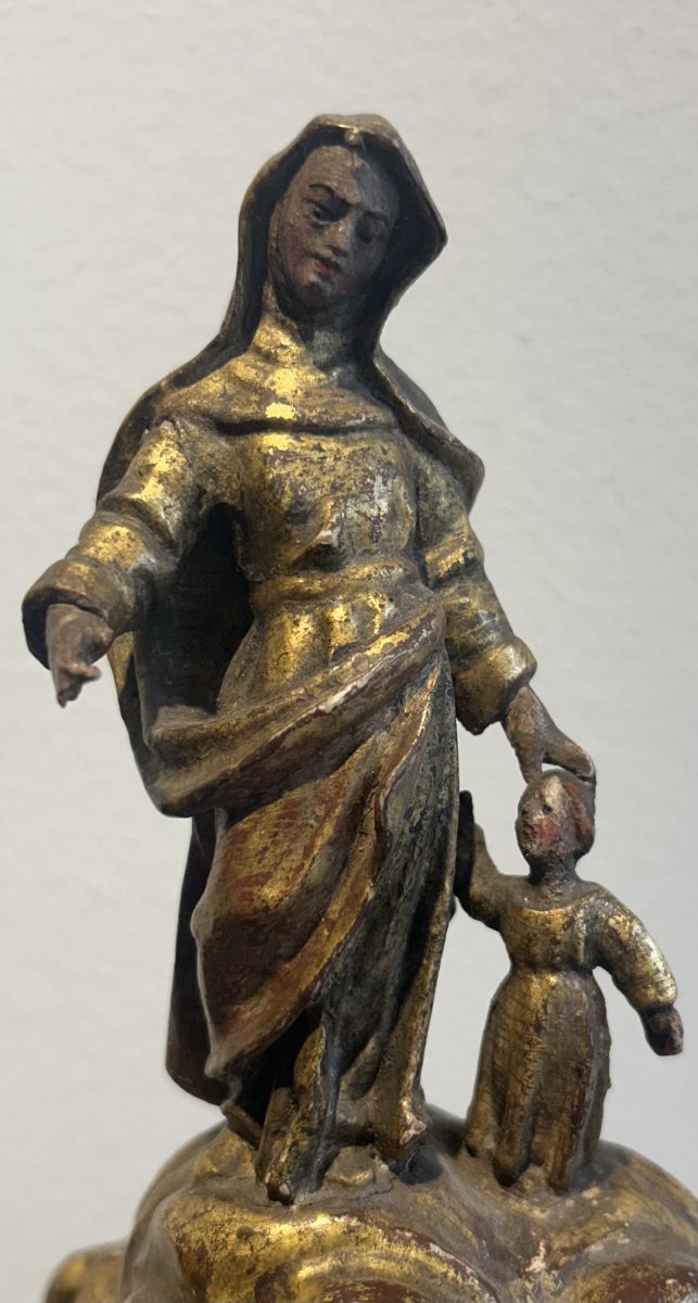 Sainte Anne et la Vierge enfant, bois sculpté et doré, première moitié du XVIIIᵉ siècle.-photo-2