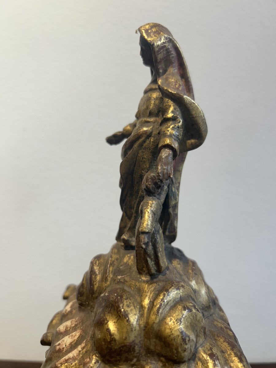 Sainte Anne et la Vierge enfant, bois sculpté et doré, première moitié du XVIIIᵉ siècle.-photo-4