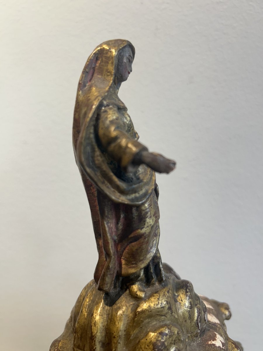 Sainte Anne et la Vierge enfant, bois sculpté et doré, première moitié du XVIIIᵉ siècle.-photo-4