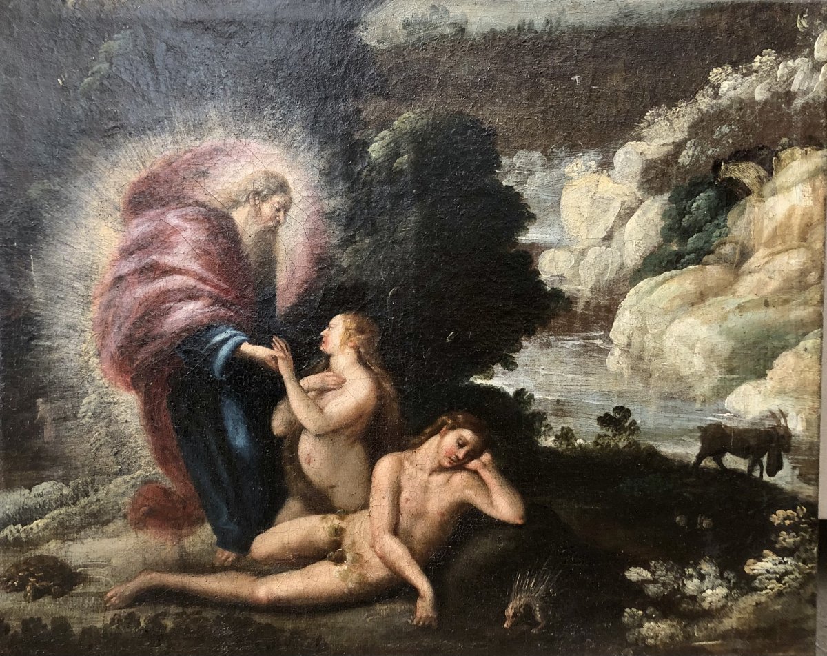 Anonyme espagnol du XVIIe siècle La naissance d’Ève à partir de la côte d’Adam