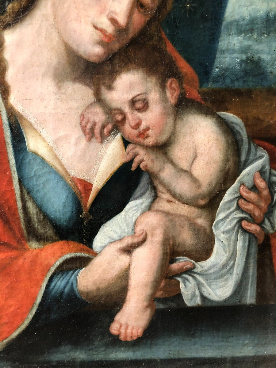 école De Grenade. Vierge à l'Enfant. Siècle XVI.-photo-3