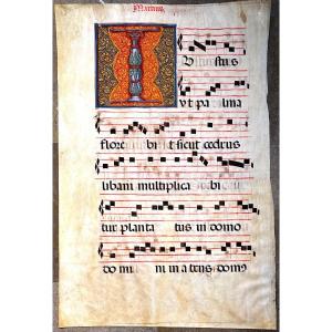 In-folio En Parchemin. Livre Cantoral Ou Choral.  Siècle XVI