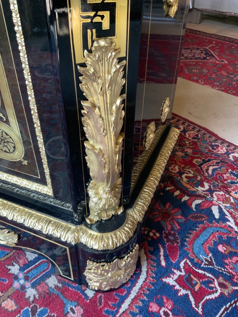 Support Cabinet Stamped Befort -jeune In Boulle Marquetry Napoleon III Period-photo-2