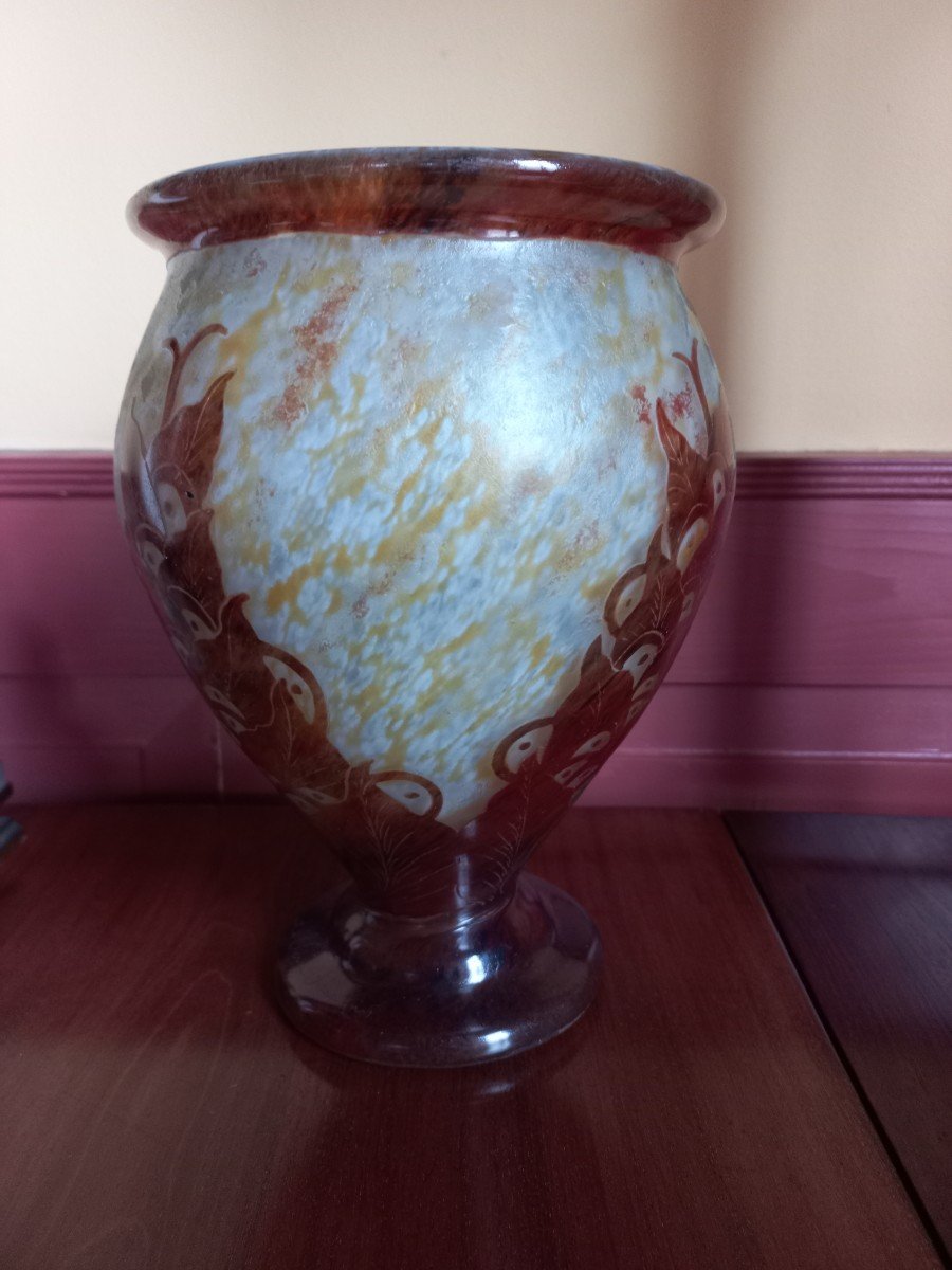 Schneider Vase,  Le Verrd Francais.-photo-3