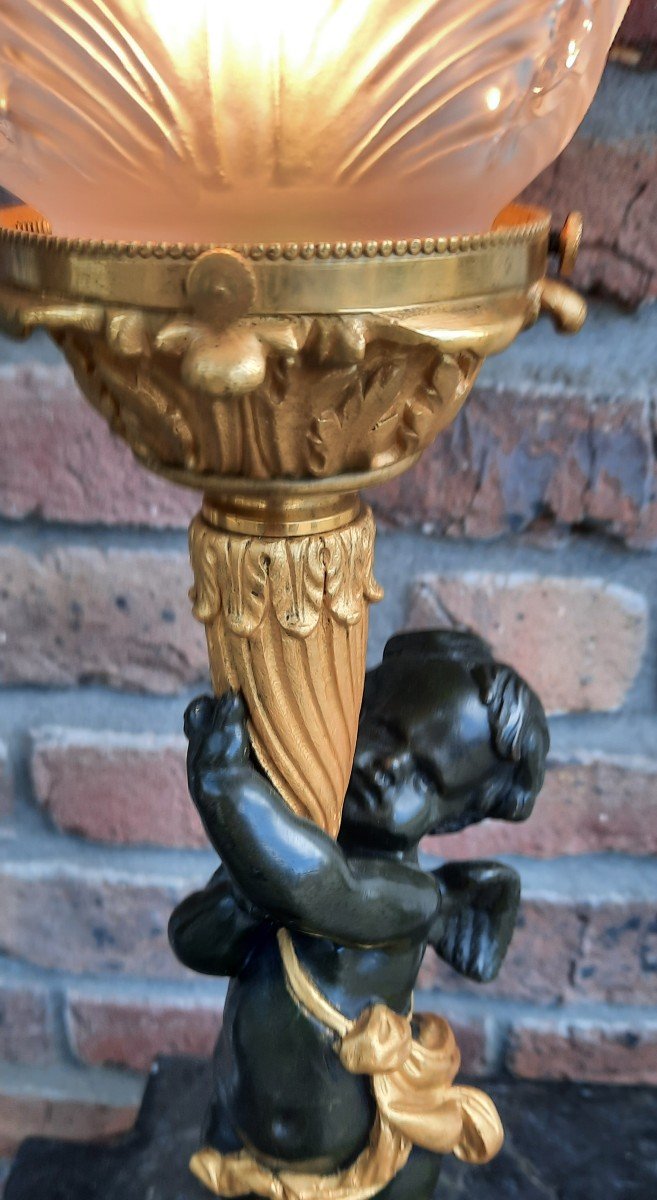 Bronze Lamp Fire Gilded.-photo-1