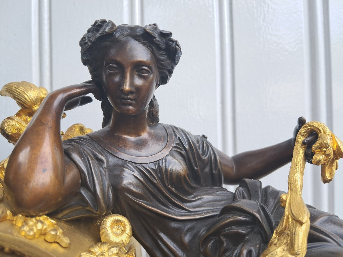 Gilt Bronze Clock. Denière.-photo-3