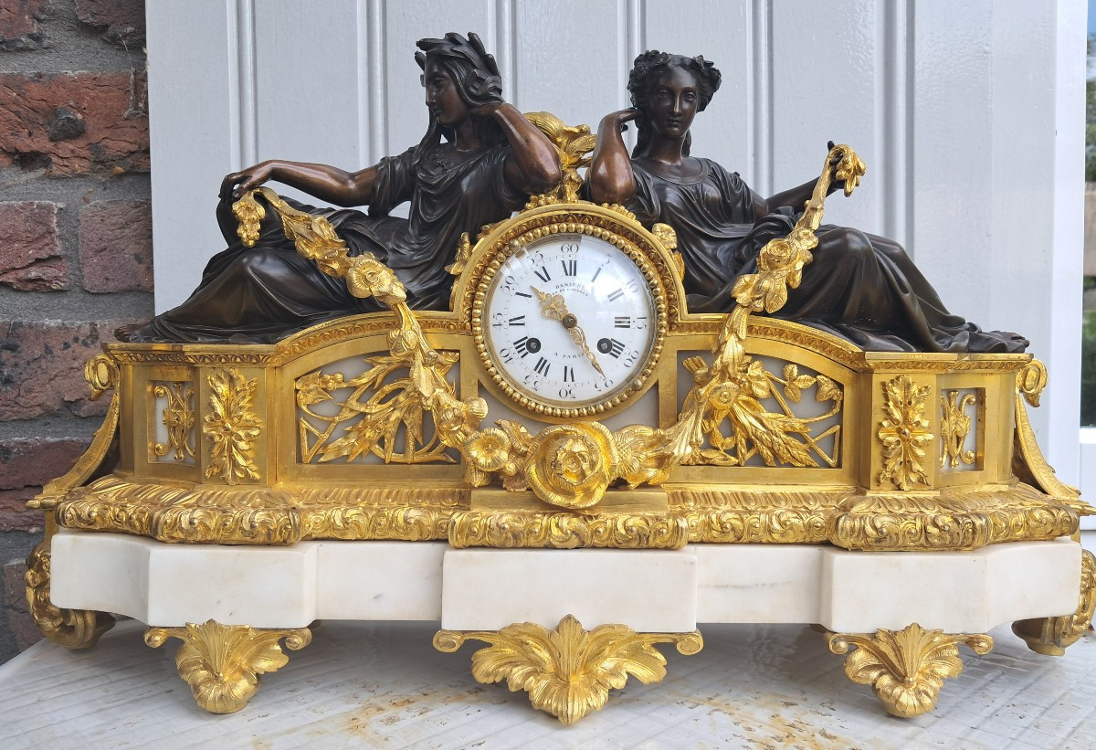 Gilt Bronze Clock. Denière.