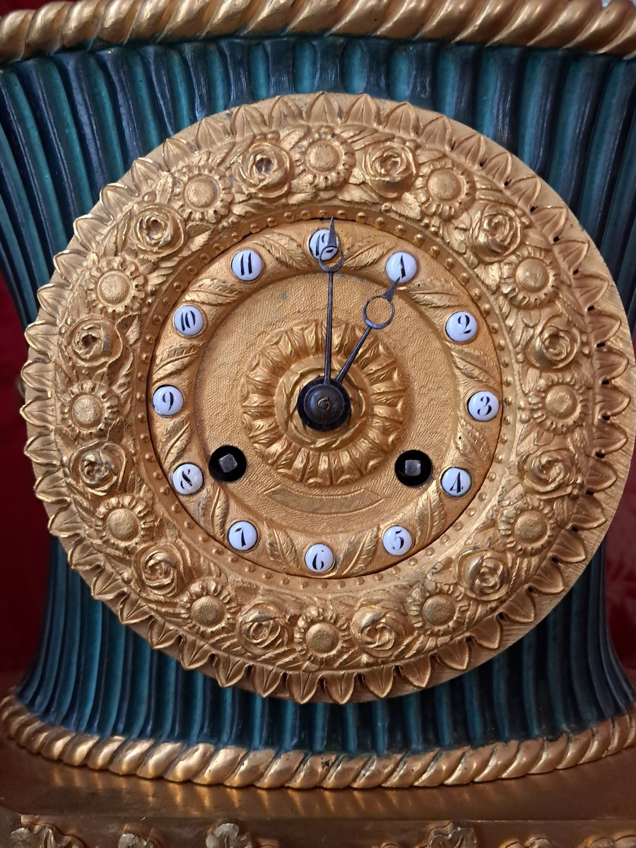 Pendule bronze doré-photo-2