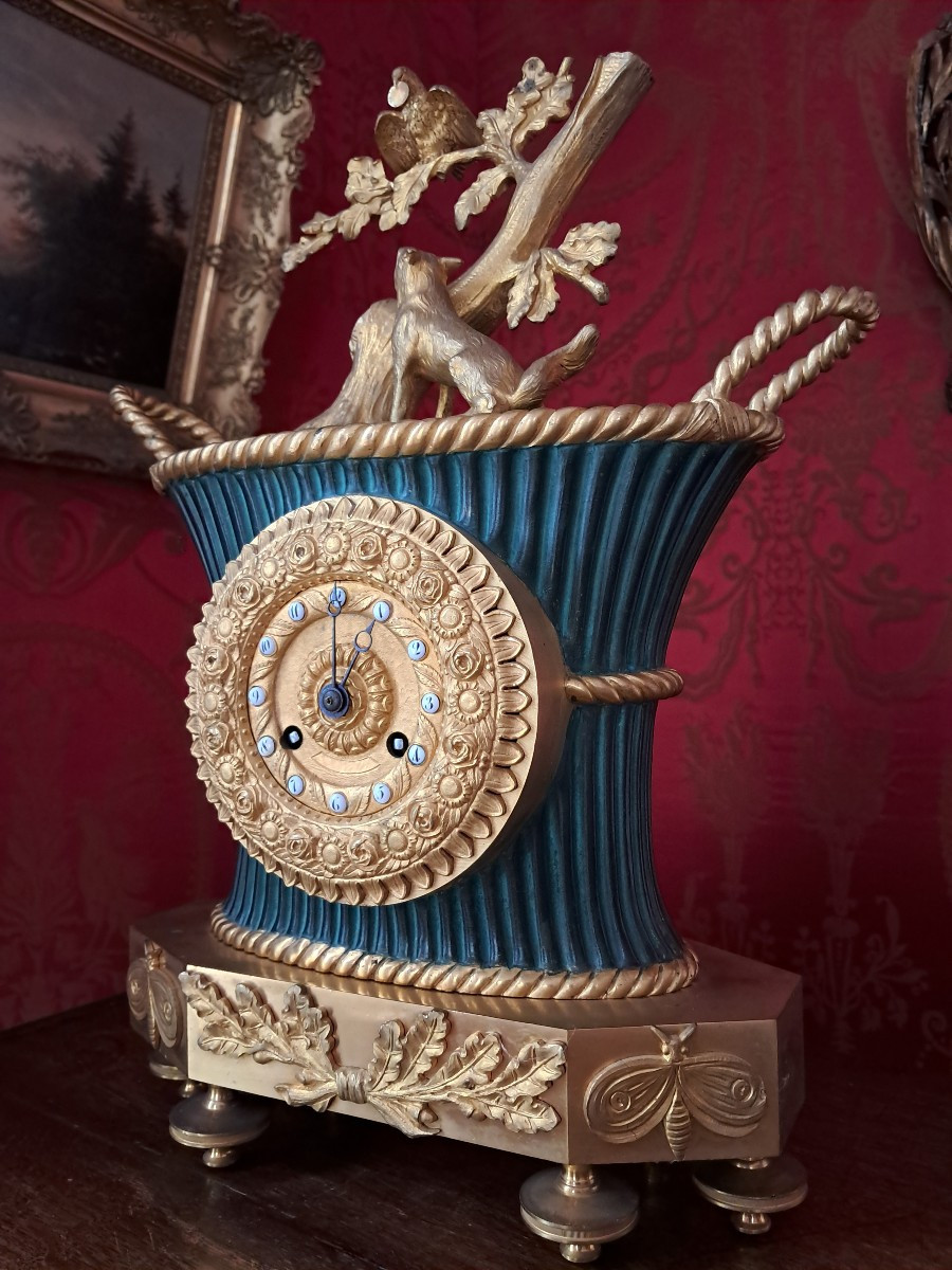 Pendule bronze doré
