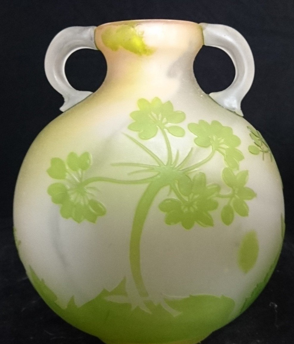 Signed * Gallé Vase, Giant Hogweed-photo-3