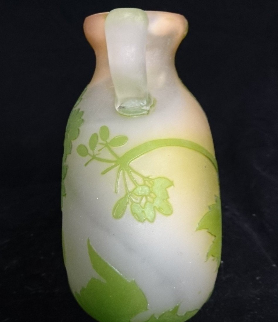 Signed * Gallé Vase, Giant Hogweed-photo-4