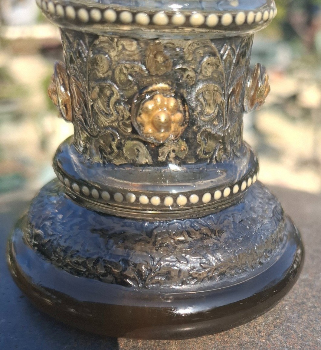 Vase emaillé et signe Emile Gallé-photo-3