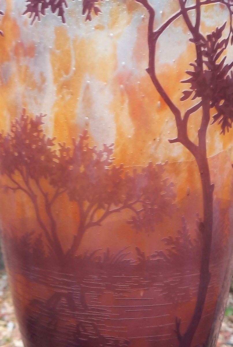 Daum Vase, France. Landscape.-photo-3