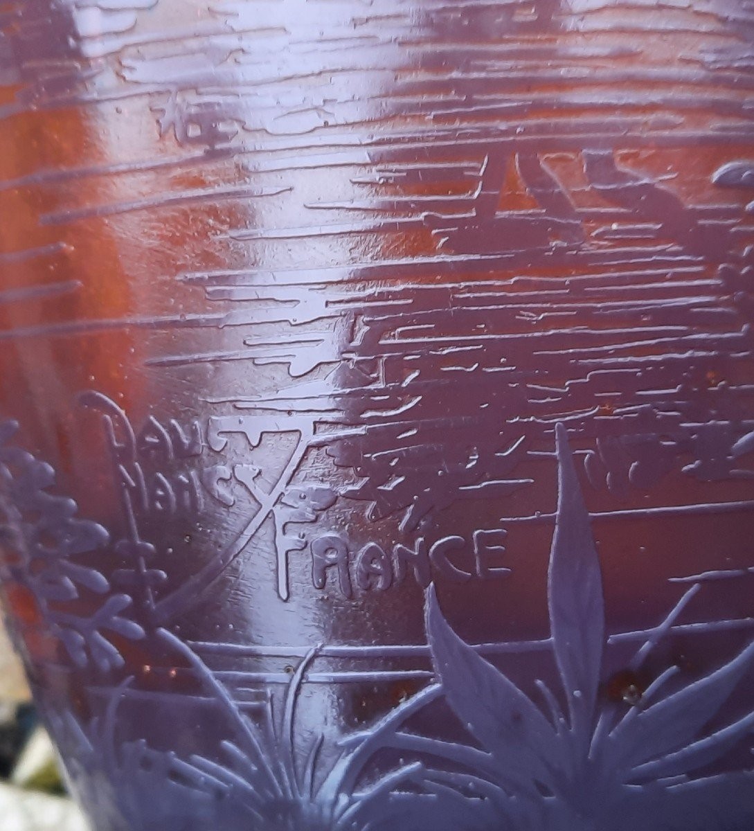 Daum Vase, France. Landscape.-photo-1