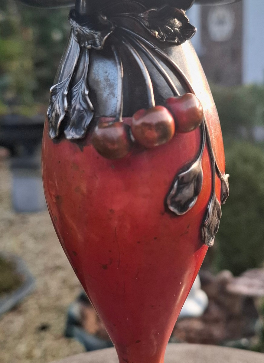 Vase argent et cuivre signe La Pierre Newark-photo-4