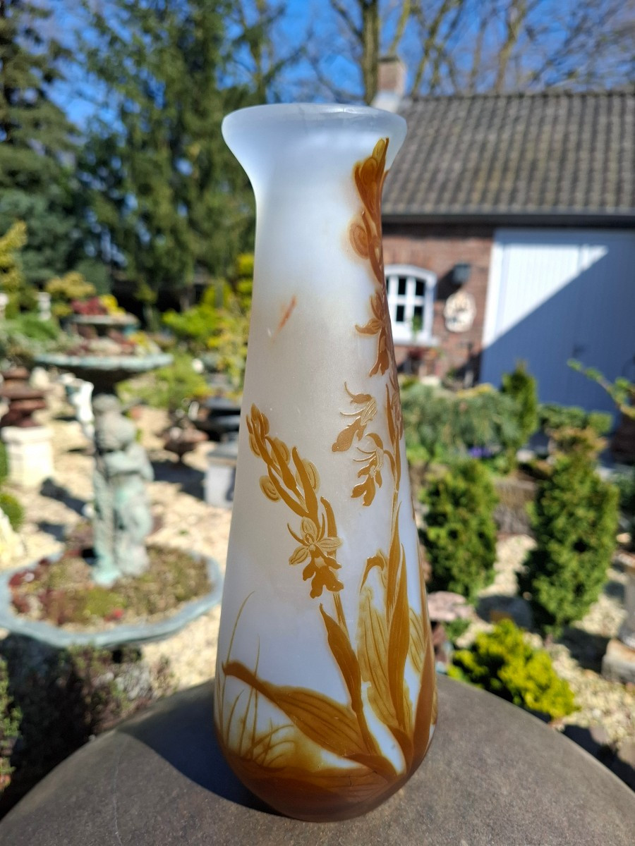 Gallé Vase Decor Orchids.-photo-4