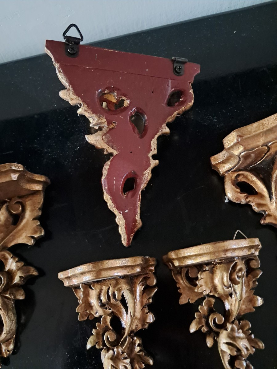 12 Gild Wood Wall Brackets-photo-3