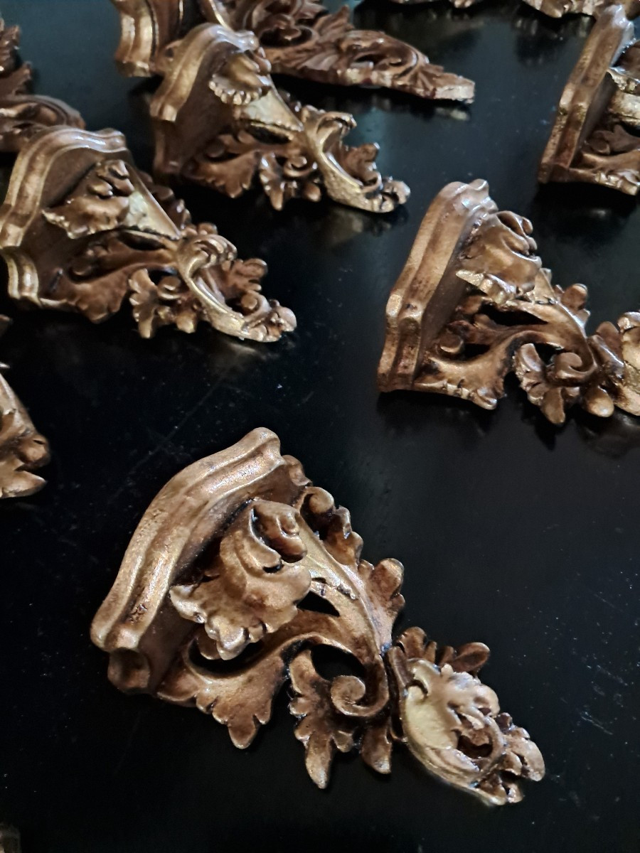 12 Gild Wood Wall Brackets-photo-4