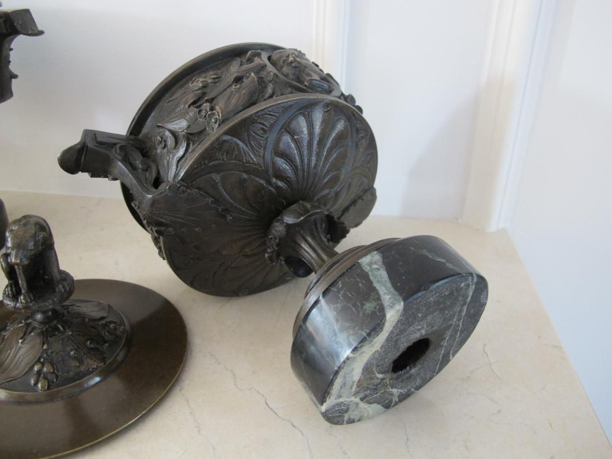 Pair Of Bronze Cassolettes-photo-1