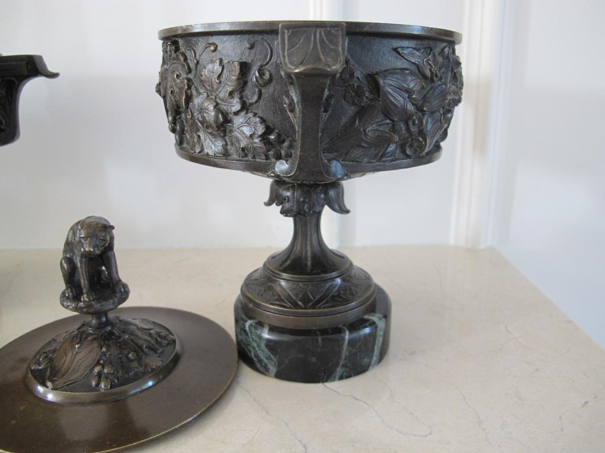 Pair Of Bronze Cassolettes-photo-2