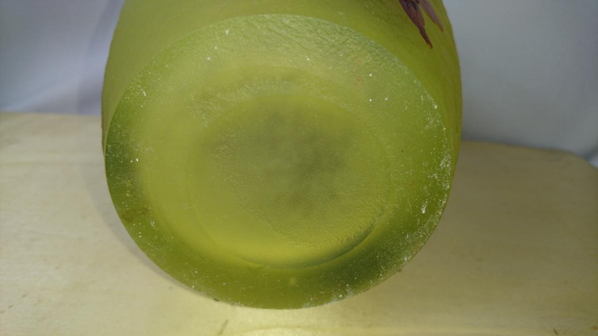 Large Vase Signed Legras. Clematis.-photo-4