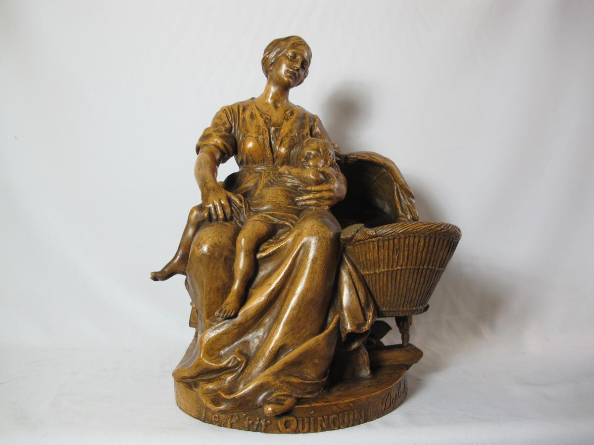 Terracotta Sculpture. Signed Ve Deplechin. (1852-1926) 