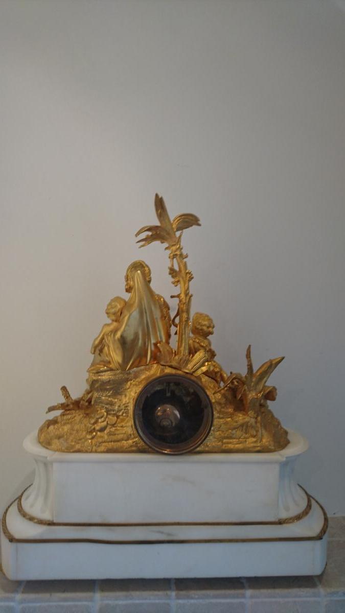 Pendule Bronze Doré. 19ème siècle.-photo-4