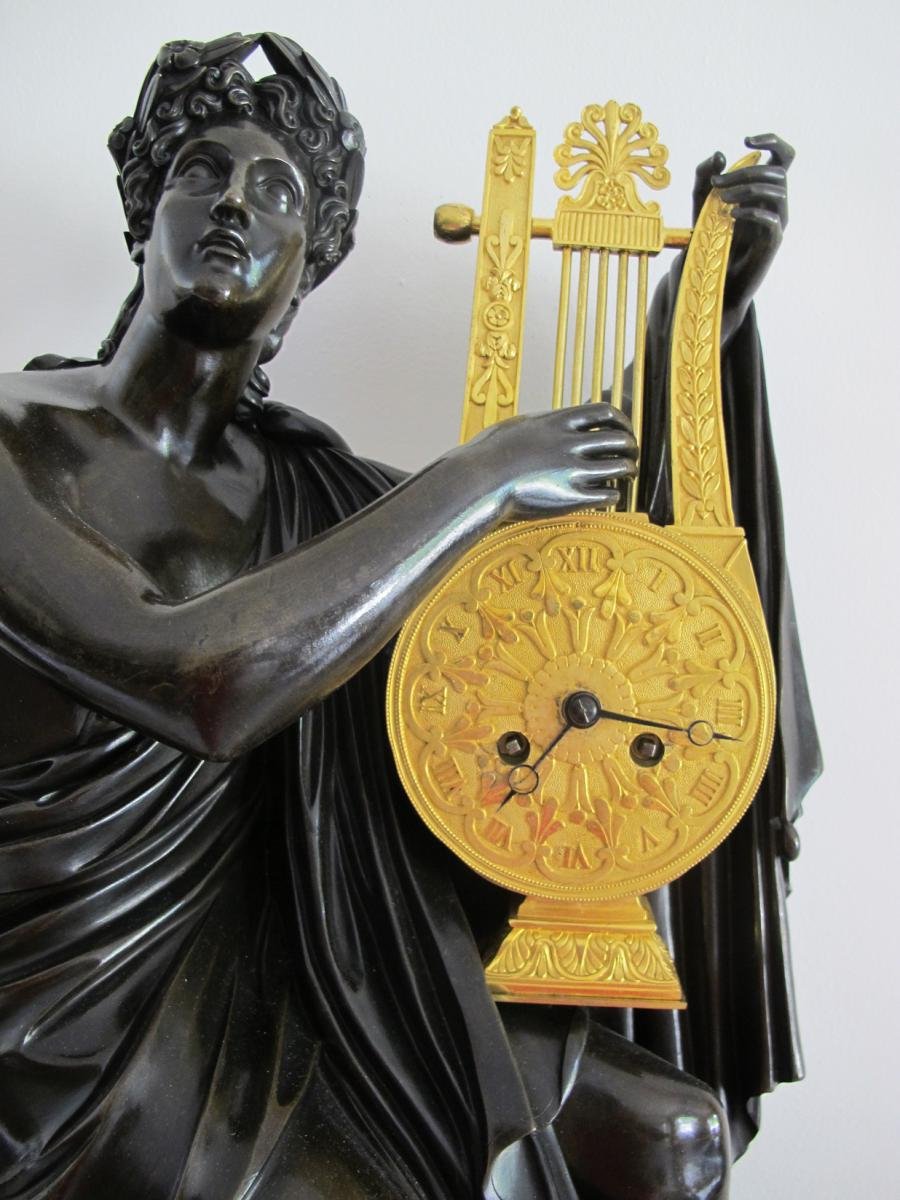 Grande Pendule Bronze Doré. Apollo.-photo-1