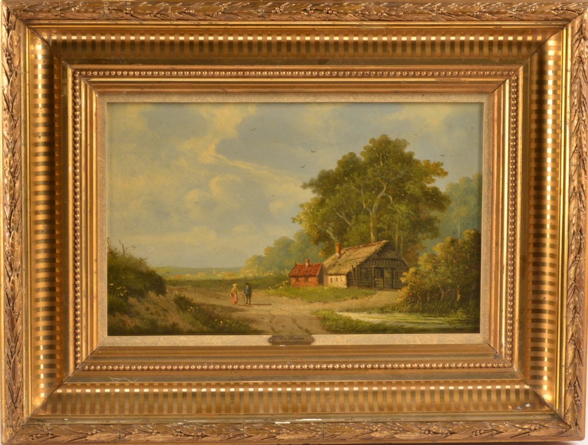 Dutch School Painting. Signed Gvh