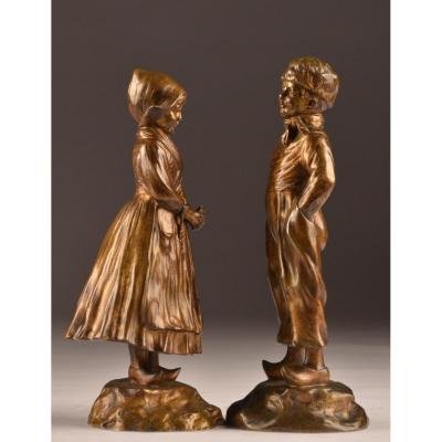 Pair Of Bronzes By Monaco 1882-1937