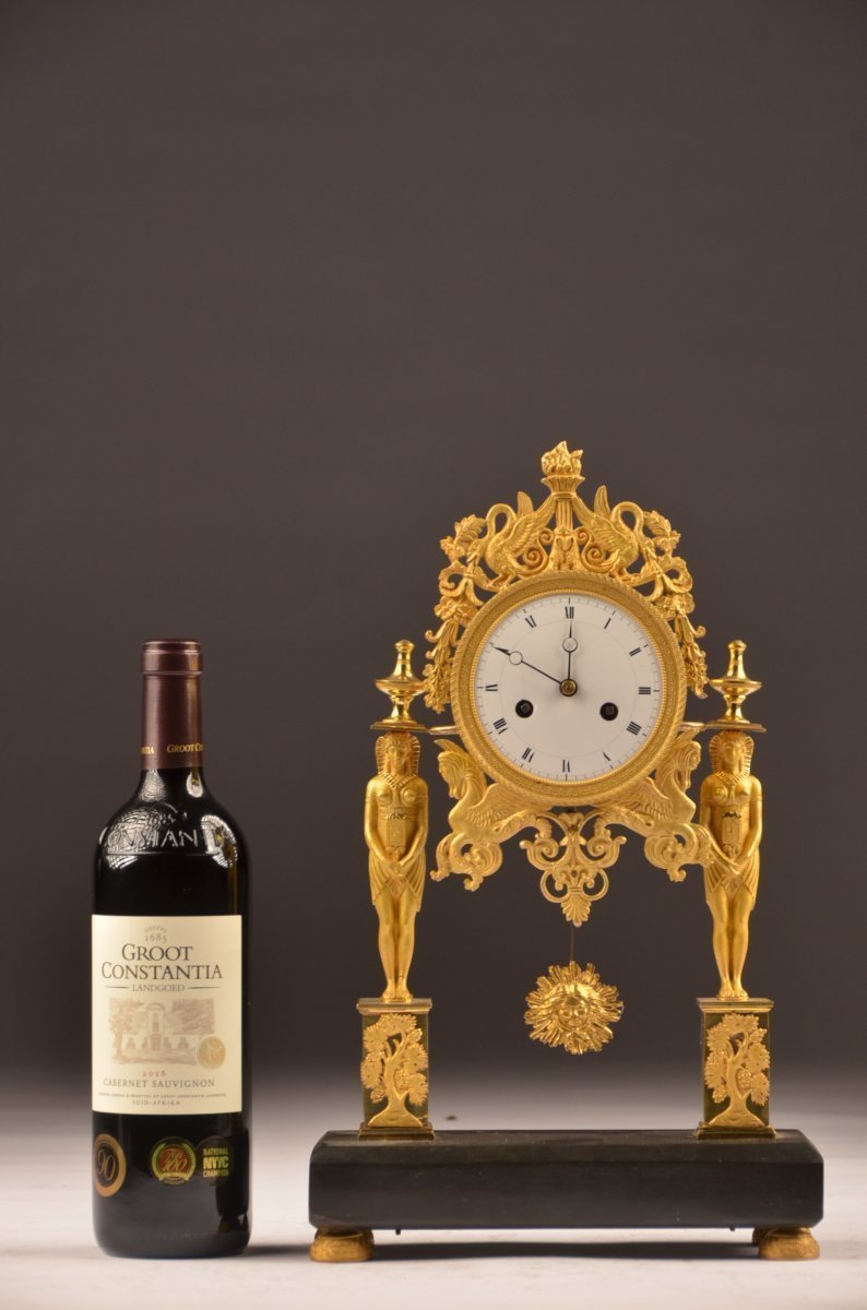  Gilt Bronze Clock Directoire.-photo-4