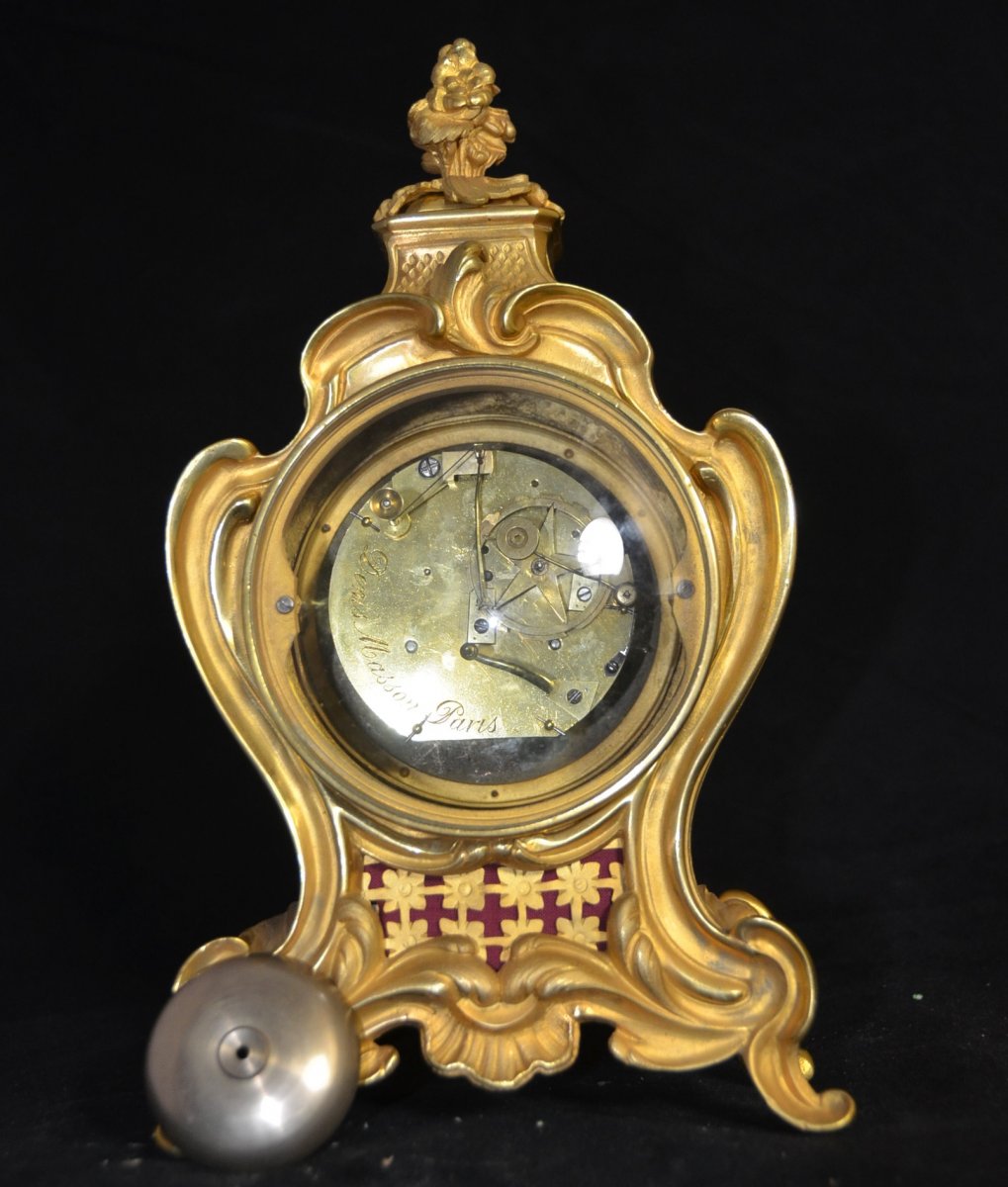 Gilt Bronze Cartel Clock 18 Th. Century Signed Masson Paris-photo-2