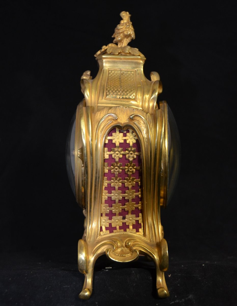 Gilt Bronze Cartel Clock 18 Th. Century Signed Masson Paris-photo-3