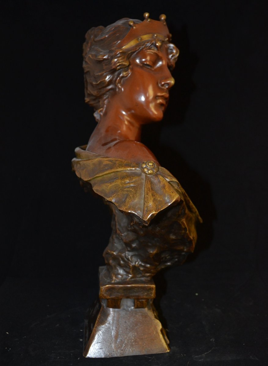 Large Bronze Bust Villanis-photo-4