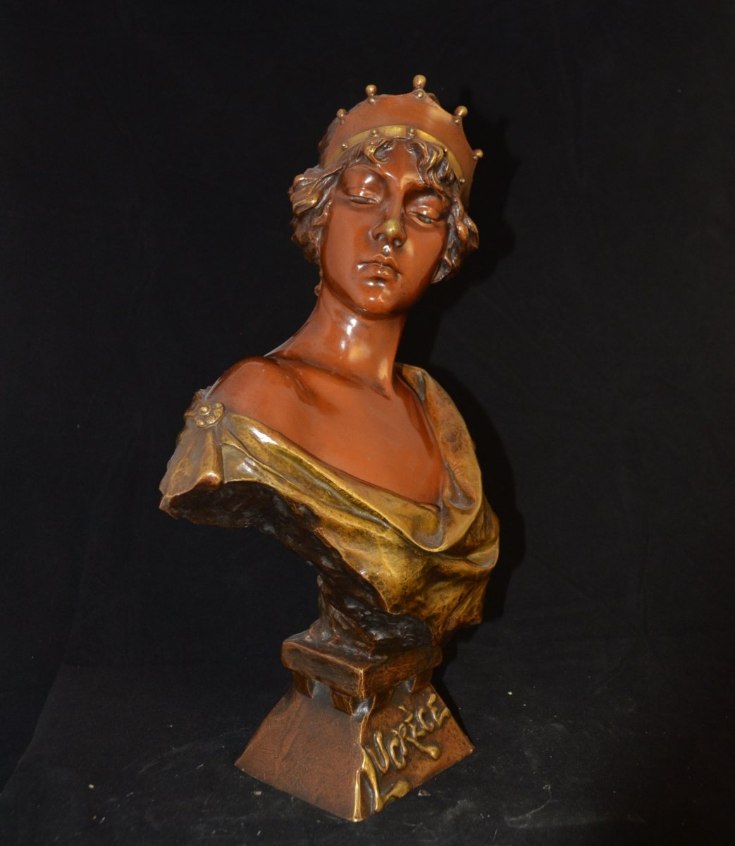 Large Bronze Bust Villanis-photo-1