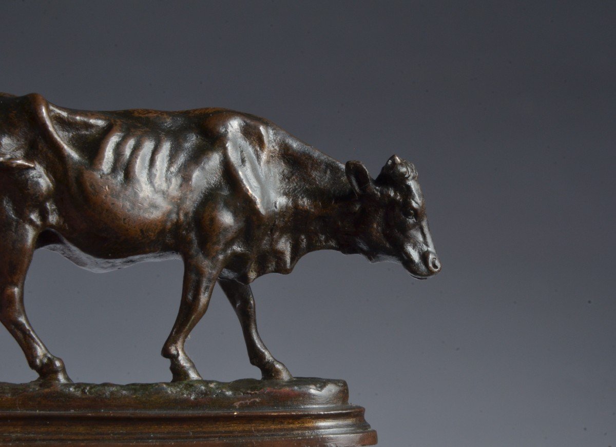 Two Bronzes Bull And Cow-photo-2