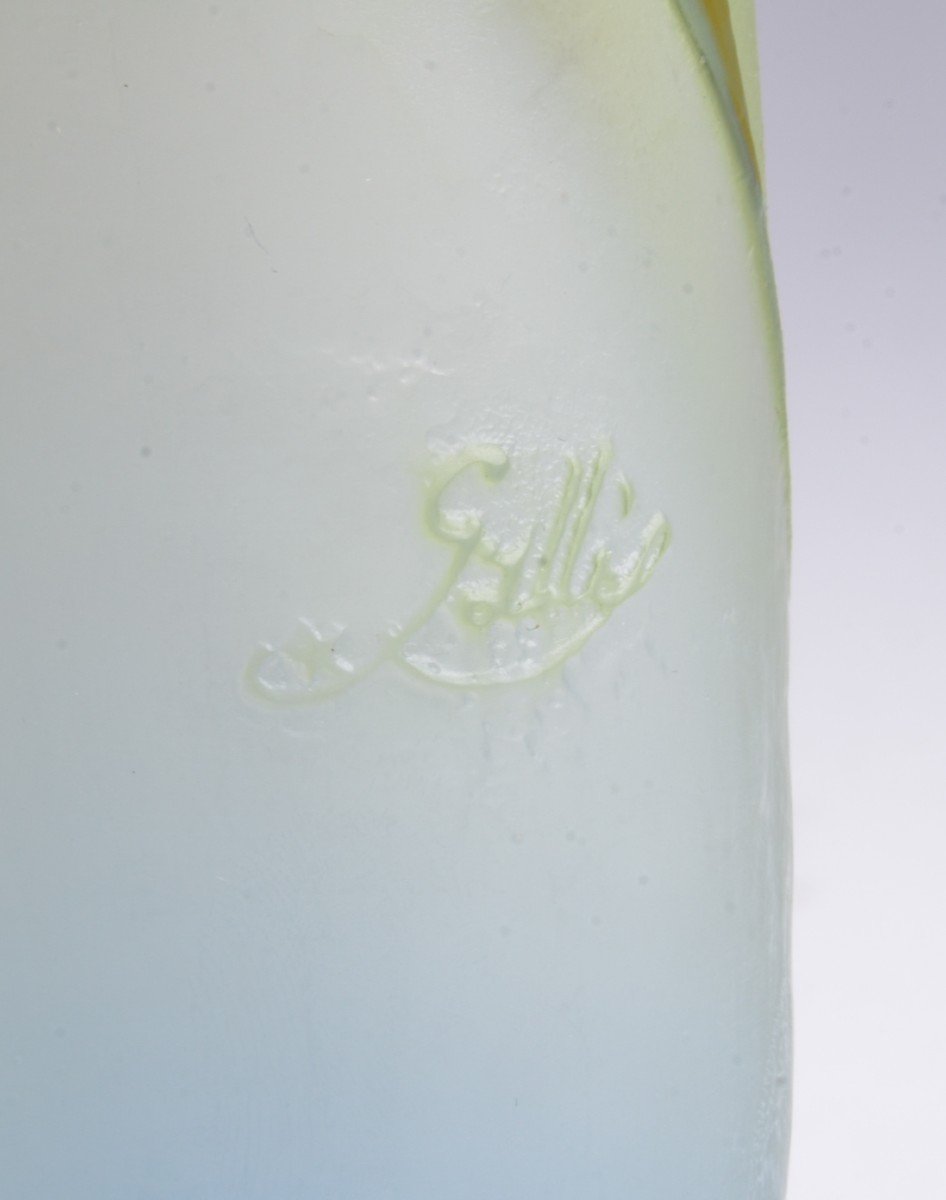 Vase  Art Nouveau Decor Eucalyptus. Signé Gallé *.-photo-2