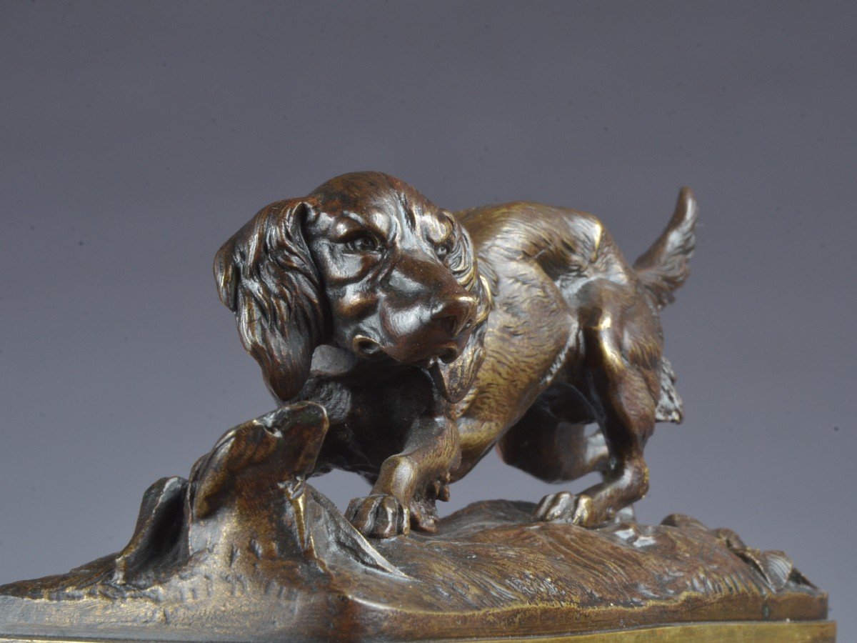 Bronze Chien. Signé Arson. (1822-1888)-photo-2