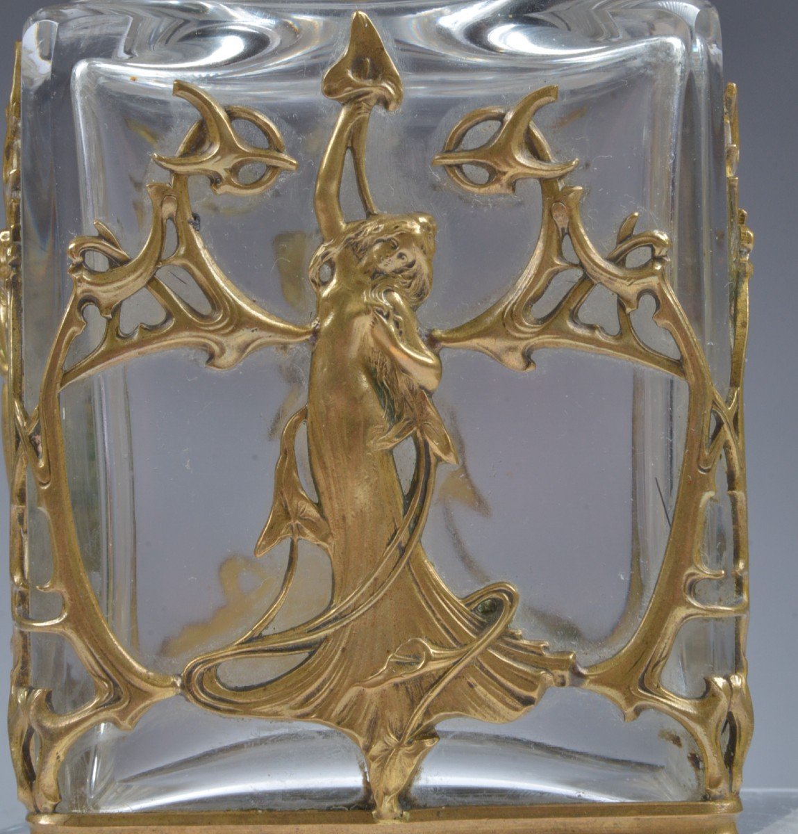 Art Nouveau Crystal Jar With Stopper-photo-4