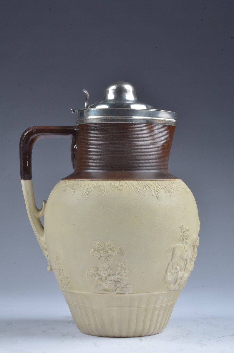 Pitcher With Silver Lid England XVIII Century-photo-3
