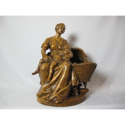 Terracotta Sculpture. Signed Ve Deplechin. (1852-1926) 