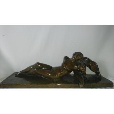 Paul Silvestre (1884-1976) Signed And Susse Freres. Lost Wax. L. 45 Cm.
