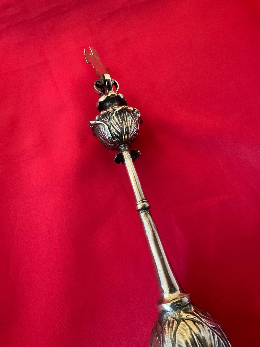 Sceptre De Vierge En Argent Massif époque 17éme Siècle -photo-4