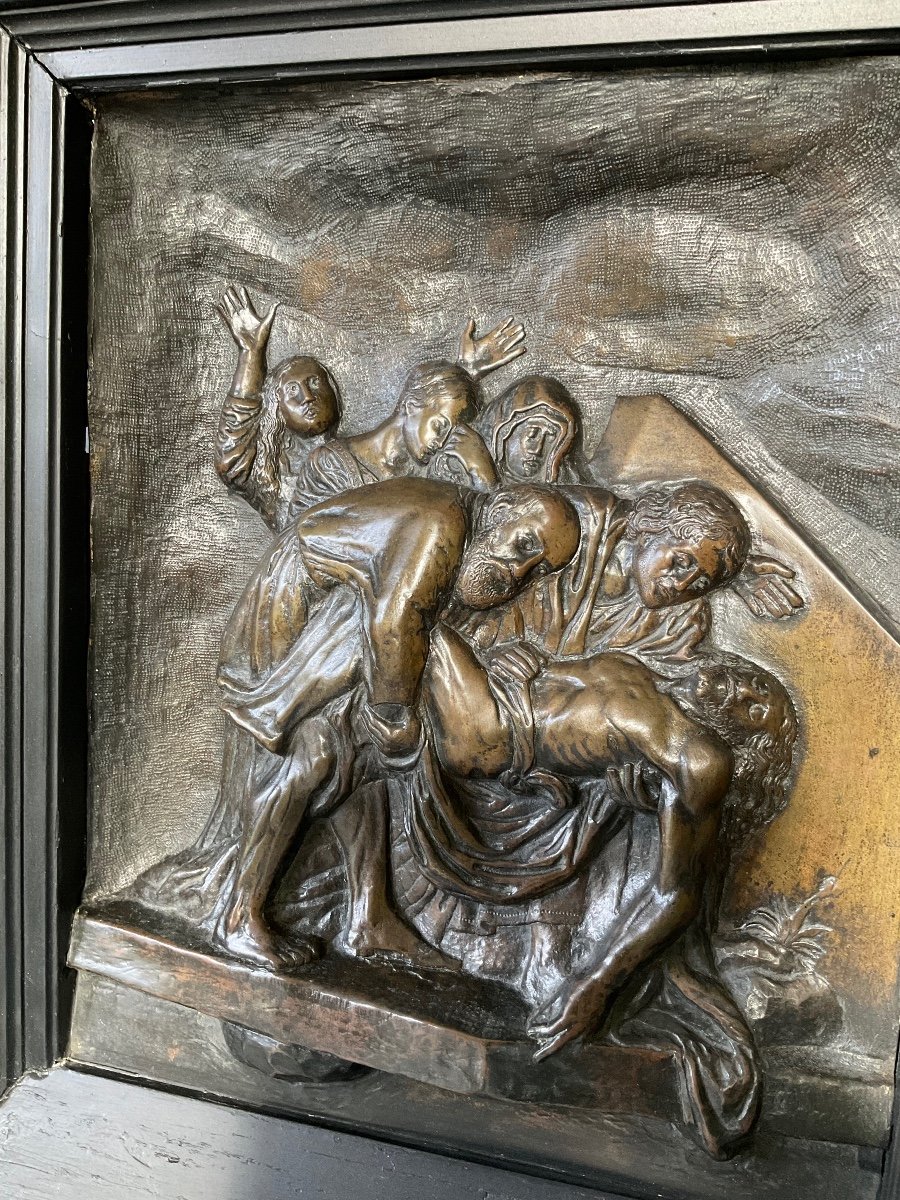 Bas Relief Patinated Bronze Late 17th Century -photo-3