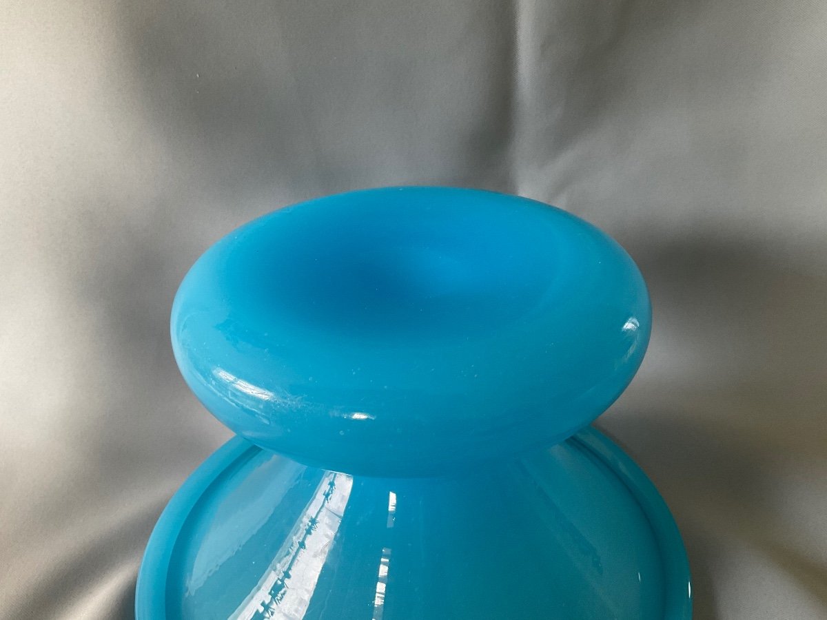 Opaline De Cristal Bleu Turquoise 19éme Siècle -photo-1