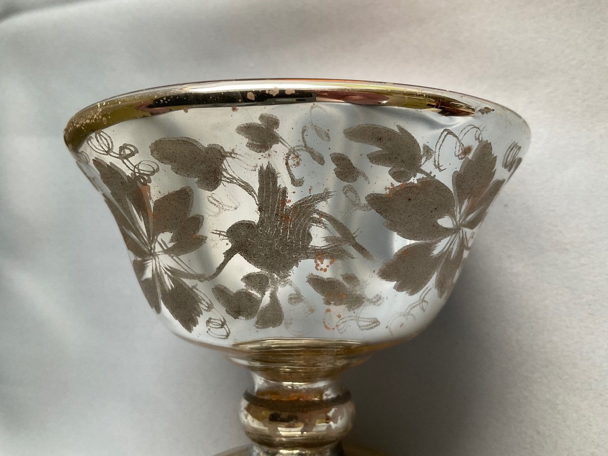 Eglomisé Glass Small Cup 19th Century -photo-2