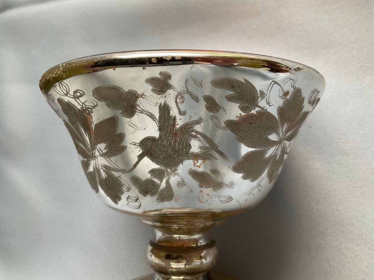 Eglomisé Glass Small Cup 19th Century -photo-2