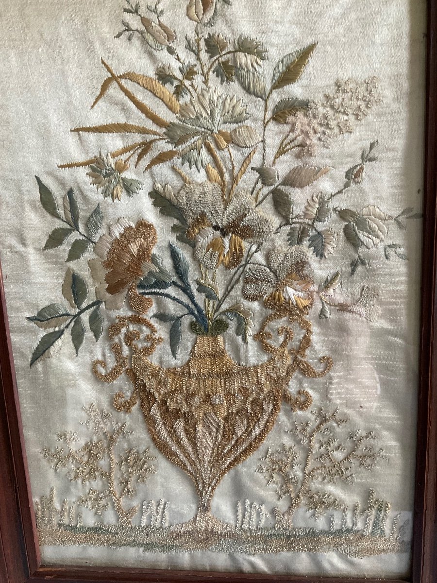 Embroidered Silk Early 19th Century-photo-3